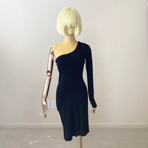 Th Row  Elegant Black One-Shoulder Dress SZ XS